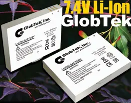 Introducing a Li-Ion Prismatic battery pack rated 7.4V, 1900 mAh consisting of 2 Panasonic CGA103450A 103450 sized cells packaged in a custom enclosure with protection and fuel gauge circuitry included. Introducing a Li-Ion Prismatic battery pack rated 7.4V, 1900 mAh consisting of 2 Panasonic CGA103450A 103450 sized cells packaged in a custom enclosure with protection and fuel gauge circuitry included.