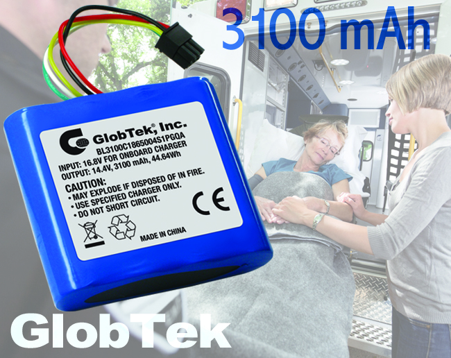 Providing foolproof rechargeable power for any portable device, the BL3100C18650XSXPPGQA Li-Ion battery pack from GlobTek has both a built-in charger and fuel gauge circuitry to ensure both safe operation... Providing foolproof rechargeable power for any portable device, the BL3100C18650XSXPPGQA Li-Ion battery pack from GlobTek has both a built-in charger and fuel gauge circuitry to ensure both safe operation...
