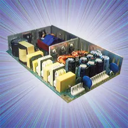 Open frame 200W ‘high reliability’ switchmode power supplies with active PFC. These low profile (178 x 108 x 30 (mm) ) integral heat sink, convection-cooled models offer up to 200W of regulated... Open frame 200W ‘high reliability’ switchmode power supplies with active PFC. These low profile (178 x 108 x 30 (mm) ) integral heat sink, convection-cooled models offer up to 200W of regulated...